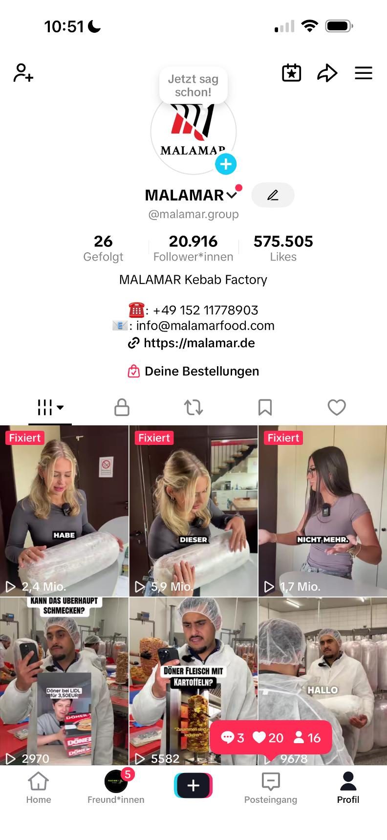 Malamar Döner Ergebnis