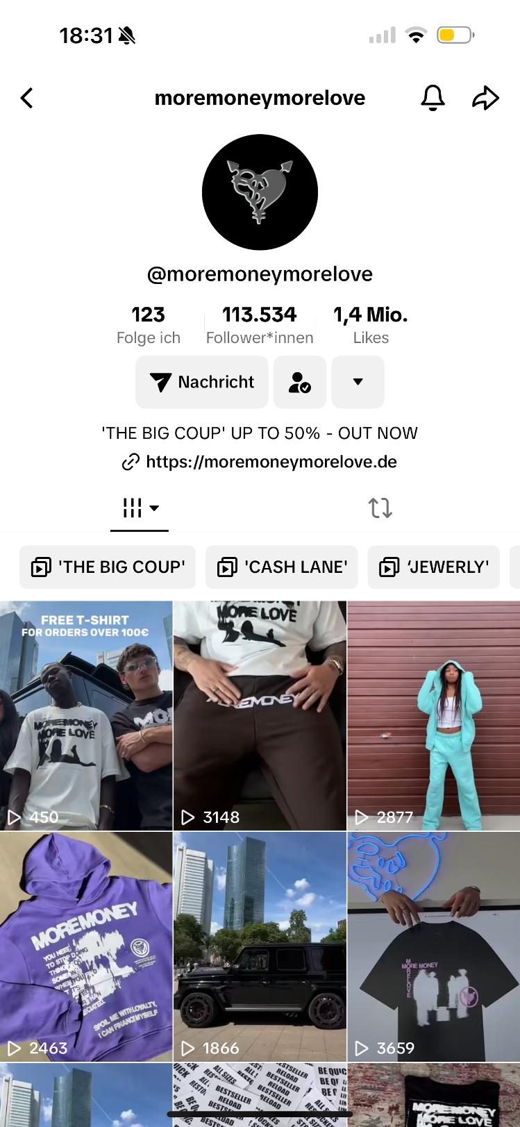More Money More Love Ergebnis