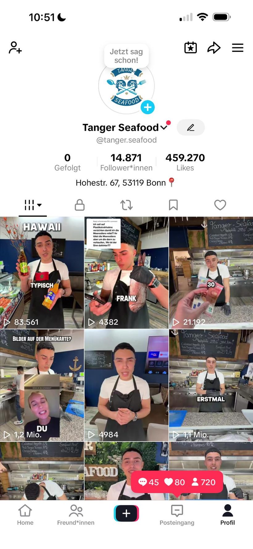 Tanger Seafood Ergebnis